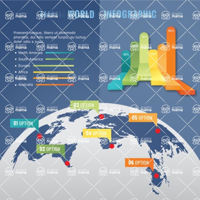 Infographic Templates Collection - Vector, Photoshop, PowerPoint, Google Slides - Globe Infographic Template